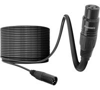 Pronomic XFXM-100 Cable de Micrófono (10m de longitud, XLR hembra 3 polos -> XLR macho 3 polos, conector soldado a mano, resistente a ácidos y aceites, alivio de tensión con cierre de contacto) negro