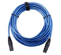 Pronomic XFXM-Blue-10 Cable de Micrófono 10m, XLR hembra 3 polos a XLR macho 3 polos, conector soldado a mano, resistente a ácidos y aceites, alivio de tensión, color azul metálico.