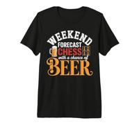 Pronóstico de Fin de Semana Ajedrez con una Oportunidad de Cerveza Jugador Divertido Camiseta Premium