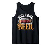 Pronóstico de Fin de Semana Ajedrez con una Oportunidad de Cerveza Jugador Divertido Camiseta sin Mangas