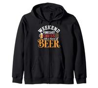 Pronóstico de Fin de Semana Ajedrez con una Oportunidad de Cerveza Jugador Divertido Sudadera con Capucha