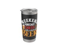 Pronóstico de fin de semana Ajedrez con una oportunidad de cerveza jugador divertido Vaso térmico de acero inoxidable de doble pared