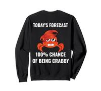 Pronóstico de hoy 100% probabilidad de ser malhumorado divertido cangrejo humor Sudadera
