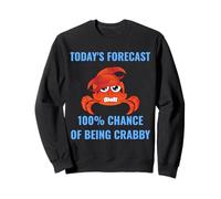 Pronóstico de hoy 100% probabilidad de ser malhumorado divertido cangrejo humor Sudadera