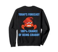 Pronóstico de hoy 100% probabilidad de ser malhumorado divertido cangrejo humor Sudadera