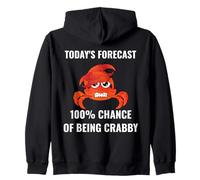 Pronóstico de hoy 100% probabilidad de ser malhumorado divertido cangrejo humor Sudadera con Capucha