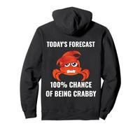 Pronóstico de hoy 100% probabilidad de ser malhumorado divertido cangrejo humor Sudadera con Capucha