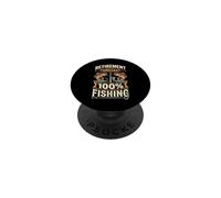 Pronóstico de jubilación 100% Pesca Divertido Pescador Jubilado PopSockets PopGrip Adhesivo