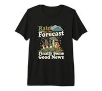 Pronóstico de Lluvia Buenas Noticias Buscando Hongos Camiseta Premium