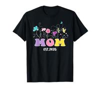 Pronto To Be Mom est 2026 Promocionado a New Mom Flower Camiseta