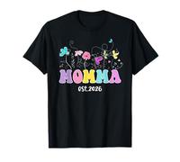 Pronto To Be Momma est 2026 Promocionado a New Mom Flower Camiseta