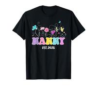 Pronto To Be Nanny est 2026 Promocionado a New Mom Flower Camiseta