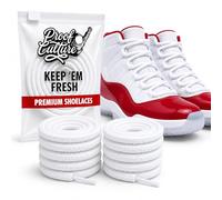 Proof Culture Jordan 11 cordones de alta calidad, cordones gruesos ovalados para zapatos de baloncesto y tenis atléticos, reemplazo de cordones redondos para zapatos (paquete de 2, blanco y negro