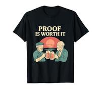Proof Is Worth It Bar Humor Cerveza Vino Puesta del sol Gráfi Camiseta