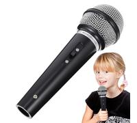 Prop - Micrófono de juguete realista para juego de escenario, juego de rol, drama y karaoke | Micrófono de mano falso - Accesorio para niños cantar, actuar, practicar el lenguaje y el rendimiento