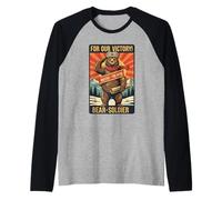 Propaganda Vintage de Wojtek Bear Soldier Camiseta Manga Raglan