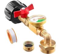 Propane Refill Elbow Adapter with Tank Gauge,Multi-Purpose Gas Refilling Converter for 1 Lb Tanks,90° Elbow Design & ON/Off Valve,for Grill, Heater, Rv Camper