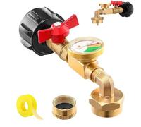 Propane Refill Elbow Adapter With Tank Gauge, Propane Refill Adapter For 1 Lb. Tanks, Propanes Refills Elbows Adapters With Tank Gauge, 90-Degree Elbow Design Bottle Connector (1set)