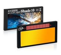 Propart Lente de soldadura gris de 2 x 4.25 pulgadas con sombra 10, lente de soldadura de oscurecimiento automático, tecnología azul de color verdadero, lente de soldadura automática HD para piezas de