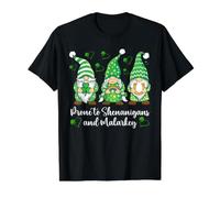 Propenso a travesuras y gnomos Malarkey Camiseta gráfica económica, Hombre, Negro, L
