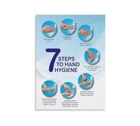 Proper Hand Washing Steps Metal Sign Hand Hygiene Guide Educational Health Chart for Kitchen Clinic Office 8 X 12 in