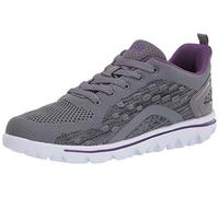 Propét TravelActiv Axial, Zapatillas Deportivas Mujer, Gris y Violeta, 36.5 EU XX-Ancho