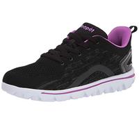 Propét TravelActiv Axial, Zapatillas Mujer, Negro/Morado, 40 EU Ancho