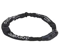 Prophete Kettenschloss, 4-Zahlen-Kombination, frei kodierbar, Maße: 90 cm/Ø 6 mm Candado con combinación numérica, Unisex Adulto, Negro, Talla única