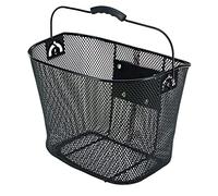 Prophete Cesta de Bicicleta Desmontable con Adaptador para Manillar, Recubierto de plástico de Polietileno, Rejilla de Panal, 340 x 250 x 260 mm, Color Negro
