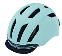 Prophete Fahrradhelm EKO, Inmold 360° Sichtbarkeit, Led-Licht Vorne/Hinten per USB Aufladbar, Visier aus Stoff, Farbe Hellgrau, Größe 52-58 Cm Casco de Bicicleta, Adultos Unisex, Gris, 52-58cm
