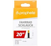 Prophete Manguera de Bicicleta de 20 Válvula de Coche | Etrto 47-406, 50-406, 54-406, 57-406 | Adecuado de 20 x 1,75 20 x 2,125 Pulgadas (47/57-406), Unisex, Negro, Talla única