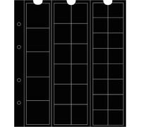 Prophila Collection 5 fundas numismáticas para monedas, 5 compartimentos de hasta 34, de 12 a 25 y de 16 a 17 mm de diámetro, con 5 hojas intermedias de cartón negro