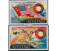 Prophila Collection Aitutaki 139-140 (completo) post-fresco ** MNH 1975 Apolo Soyuz (Sellos para coleccionistas) Espacio