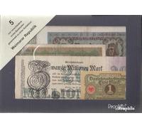 Prophila Collection alemán Imperio 5 Varios Billetes de Banco de Weimar república (Billetes de Banco para coleccionistas - sin Medio de Pago)