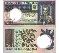 Prophila Collection Angola Pick-No.: 105a Nueva 1973 50 Escudos (Billetes de Banco para coleccionistas - sin Medio de Pago) Plantas/Hongos