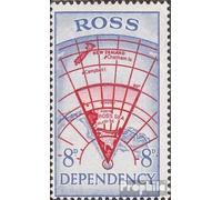 Prophila Collection Área de Ross 3 con pliegue 1957 Sucursal de Scott Antártida (sellos para coleccionistas) Banderas/Escudos/Mapas de tierra