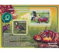 Prophila Collection Bloque de Guinea-Bissau 651 (edición completa) nuevo ** MNH 2008 Hipopótamos, aves, minerales (sellos para coleccionistas) Minerales/Fósiles/Joyas/Relojes