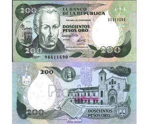 Prophila Collection Colombia Pick-No.: 429A Nueva 1992 200 Pesos Oro (Billetes de Banco para coleccionistas - sin Medio de Pago)