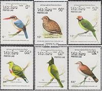 Prophila Collection Laos 1082-1087 (Completa.edición.) Nuevo con Goma Original ** MNH 1988 Aves (Sellos para los coleccionistas) Aves