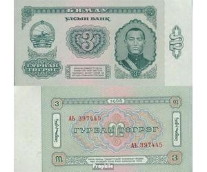 Prophila Collection Mongolia Pick-No.: 36a Nueva 1966 3 Tugrik (Billetes de Banco para coleccionistas - sin Medio de Pago)