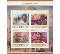 Prophila Collection Níger 5077-5080 Sheetlet (Completa. edición.) Nuevo con Goma Original ** MNH 2017 Mahatma Gandhi (Sellos para los coleccionistas)