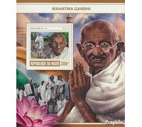Prophila Collection Níger Bloque 718 (Completa. edición.) Nuevo con Goma Original ** MNH 2017 Mahatma Gandhi (Sellos para los coleccionistas) Plantas/Hongos