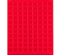 Prophila Collection Plantilla de terciopelo rojo para caja de monedas, 99 compartimentos angulares para monedas de hasta 19 mm (3er imperio)