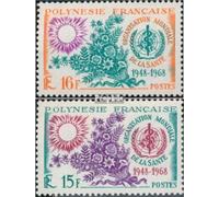 Prophila Collection Polinesia Francesa 84-85 (completo) post-fresca ** MNH 1968 OMS (Sellos para coleccionistas) Salud