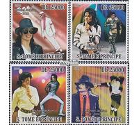 Prophila Collection Sao Tome e príncipe 4165-4168 (Completa.edición.) Nuevo con Goma Original ** MNH 2009 Muerte por Michael Jackson (Sellos para los coleccionistas) Música/Bailar