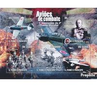 Prophila Collection Sao Tome E Principe 4412-4416 Sheetlet (Completa. edición) Nuevo con Goma Original ** MNH 2010 Aviones del Segundo Guerra (Sellos para los coleccionistas) Militar/Caballero