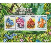 Prophila Collection Sao Tome E Principe 6101-6104 Sheetlet (Completa. edición) Nuevo con Goma Original ** MNH 2015 minerales (Sellos para los coleccionistas) Minerales/Fósiles/Joyería/Relojes