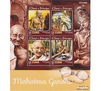 Prophila Collection Sao Tome E Principe 6671-6674 Sheetlet (Completa. edición) Nuevo con Goma Original ** MNH 2016 Mahatma Gandhi (Sellos para los coleccionistas)