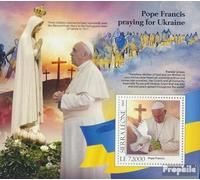 Prophila Collection Sierra Sierra Leona Leona Bloque Nuevo con Goma Original ** MNH 2022 Papa Francisco (Sellos para los coleccionistas) Cristianismo