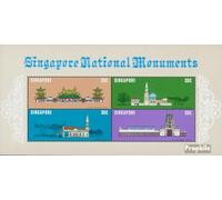 Prophila Collection Singapur Block10 (completo) post-fresco ** MNH 1978 Monumentos Arquitectónicos Nacionales (Sellos para coleccionistas)